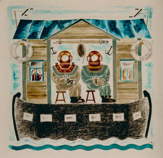 Самохвалов А.Н. Иллюстрация к книге А.Н. Самохвалова «Водолазная база». 1928 Самохвалов А.Н. Иллюстрация к книге А.Н. Самохвалова «Водолазная база». 1928